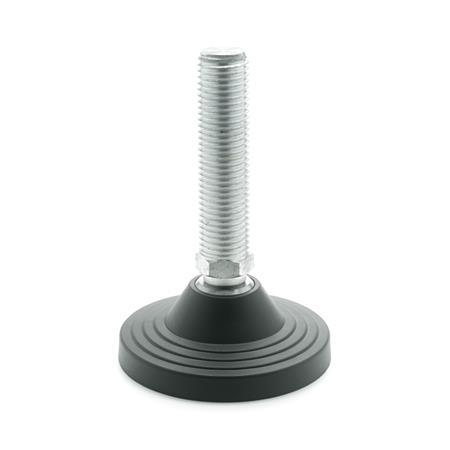 Otto Ganter Levelling Feet without Fixing Hole Threaded Stud with Spherical Seating, GN 244